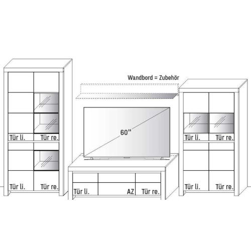 Wöstmann Soleo 3000 Wohnwand-Kombination 6016 | 6116