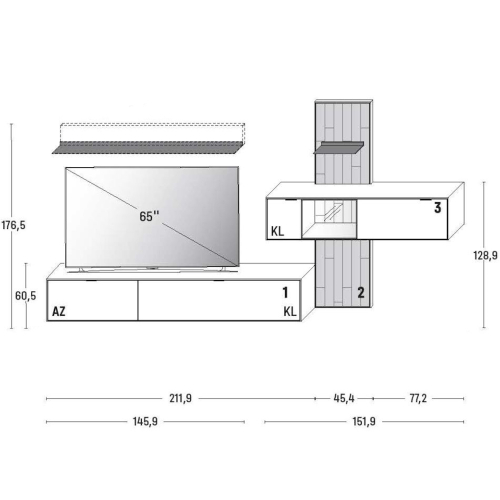Wöstmann WM 2470 Wohnwand-Kombination 0007 | 0107