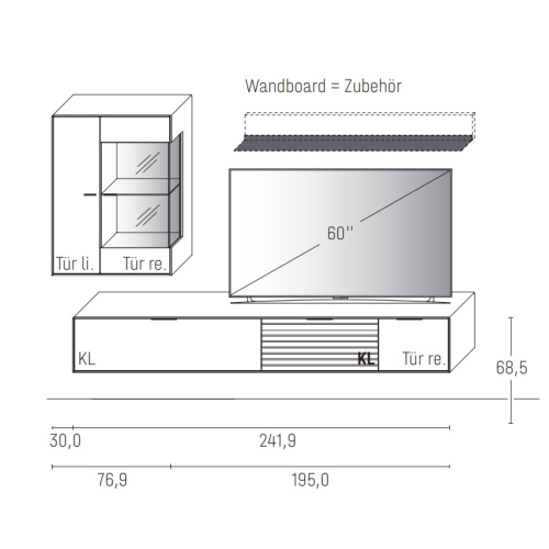 Wöstmann WM 2320 Wohnwand-Kombination 0004 | 0104