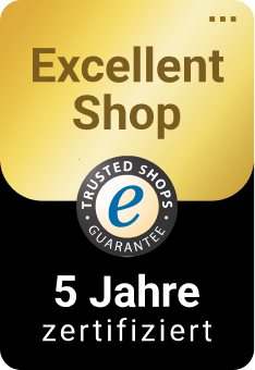 Zufriedene Kundinnen und Kunden seit über 5 Jahren: dafür haben wir den Excellent Shop Award von Trusted Shops erhalten!